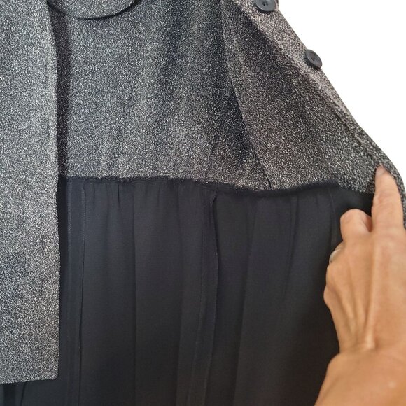 Julian Taylor Womens Two-Piece Suit Dress Size 14 Gray & Black Polyester Blend - Picture 11 of 14